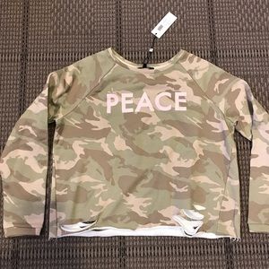 NWT Generation Love Camouflage “PEACE” Sweatshirt